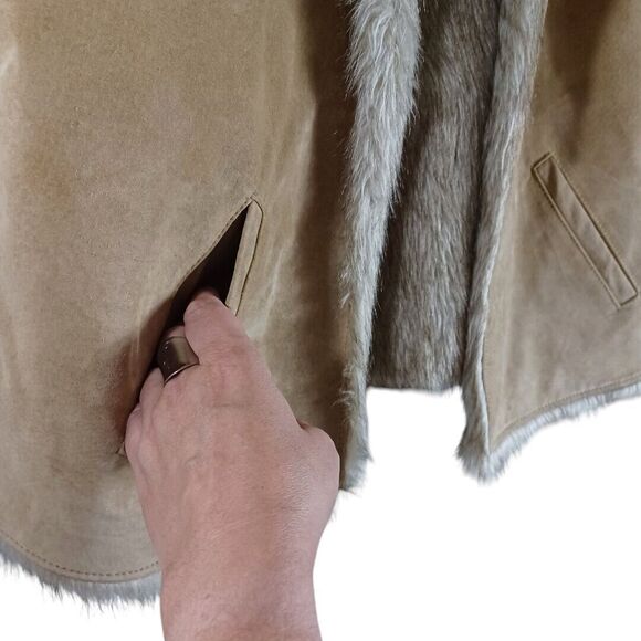SUEDE FAUX FUR VEST - Picture 5 of 9